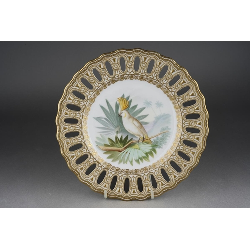 269 - A late 19th century Copeland cabinet plate the pierced rim with raised gilt detail surrounding a cen... 