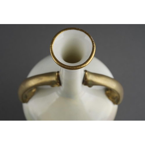 272 - A Royal Worcester porcelain twin handled ovoid vase decorated with Highland cattle by Harry Stinton,... 