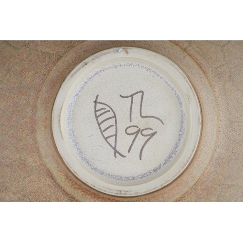 292 - TONY LAVERICK (born 1961); a lustre and matt porcelain shallow dish with polychrome decoration, pain... 