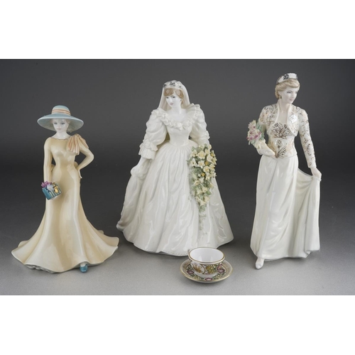 294 - Three Coalport lady figures, comprising limited edition Diana Princess of Wales 29th July 1981, CW 4... 
