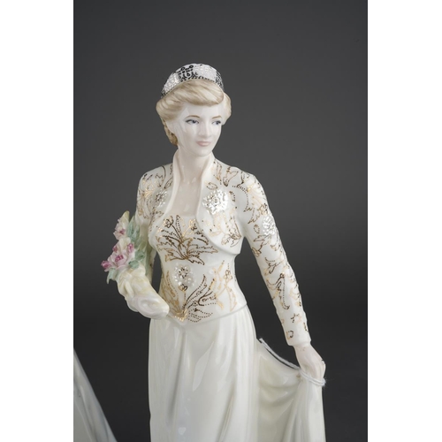 294 - Three Coalport lady figures, comprising limited edition Diana Princess of Wales 29th July 1981, CW 4... 