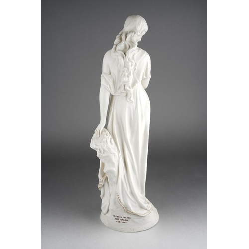 298 - A Victorian Copeland Parian figure of Purity with gilt highlights to hem of robe, brown printed CRYS... 