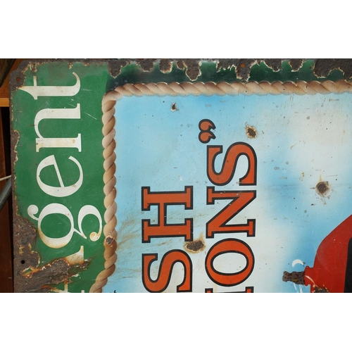 763 - A vintage enamel  sign for Eagle Star 'British Dominions' car service and repair, in worn condition ... 