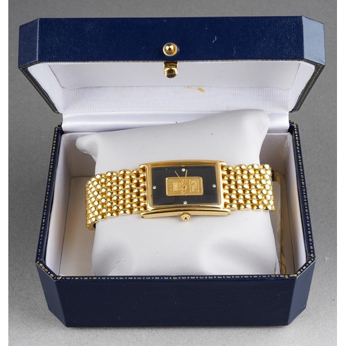 1022 - Brooks & Bentley ladies Gold plated watch fitted with 999.9 fine gold 1gram gold ingot, in original ... 