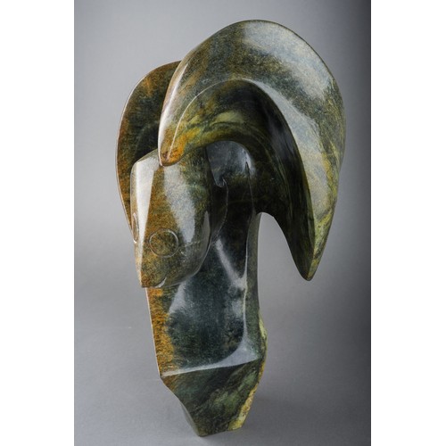 47 - Andrew Mapinga / Mupinga (South African B.1966-) Angel, a serpentine abstract sculpture, signed towa... 