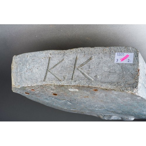 48 - Kakoma Kweli (Zimbabwean circa 1905 -1995) Young Girl, an abstract sculpture in Steatite, signed K.K... 