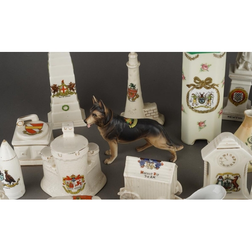 90 - Assorted souvenir crested ware, factories including W A Smith, Swan, Carlton, Willow, Tuscan etc, mo... 