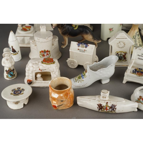 90 - Assorted souvenir crested ware, factories including W A Smith, Swan, Carlton, Willow, Tuscan etc, mo... 