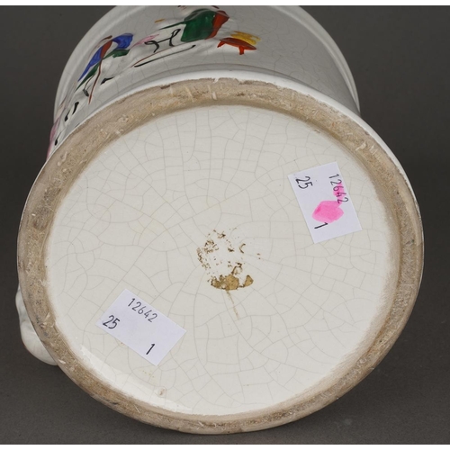 100 - A 19th Century Staffordshire Pearlware Frog /  Surprise Mug  with a spotted frog to interior and han... 