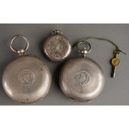 107 - An early 20th Century 935 standard silver cased open face Ladies pocket watch, stamped together with... 