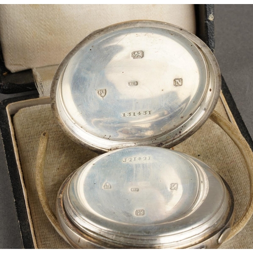 108 - A Victorian silver cased open face pocket watch, white enamel dial with Roman numerals., movement no... 