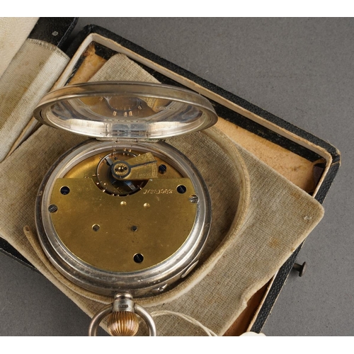 108 - A Victorian silver cased open face pocket watch, white enamel dial with Roman numerals., movement no... 