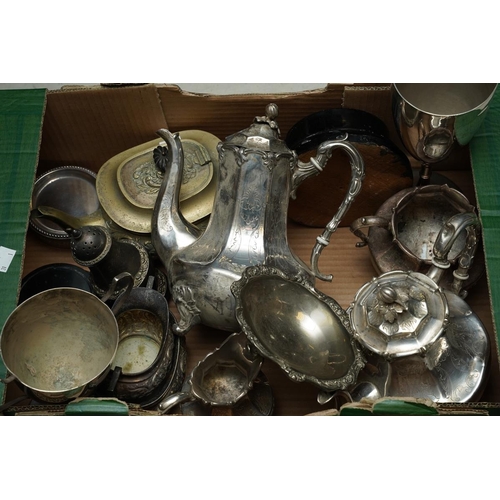 273 - Assorted silver plate, EPNS, EP to include circular serving dishes, large goblet, two handled trophy... 