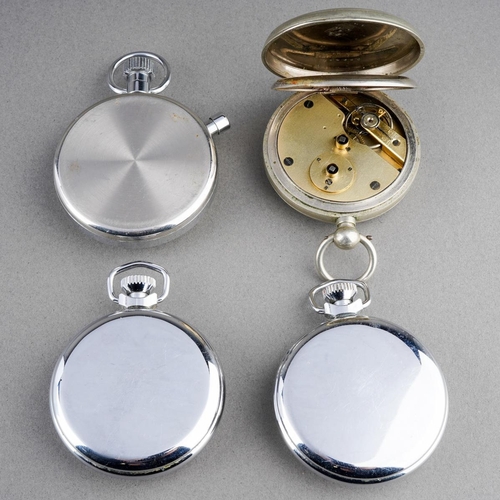 281 - An early 20th Century silver plated open face key wind pocket watch, white enamel dial with Roman nu... 