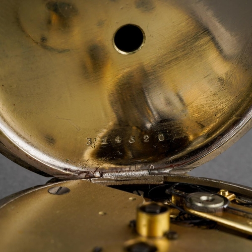 281 - An early 20th Century silver plated open face key wind pocket watch, white enamel dial with Roman nu... 