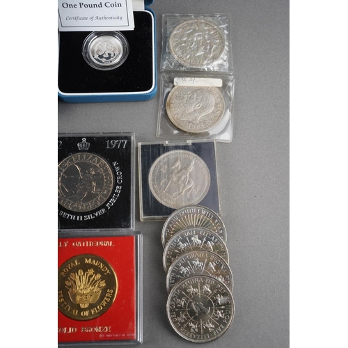 A collection of coins to include 1937 Half Crown, 1935 Jubilee Crown ...