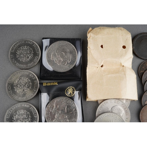 312 - A collection of commemorative coins to inc. 1812 shilling from Leeds (Q)