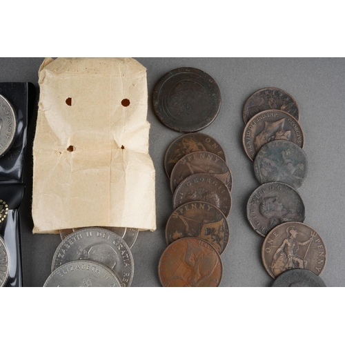 312 - A collection of commemorative coins to inc. 1812 shilling from Leeds (Q)