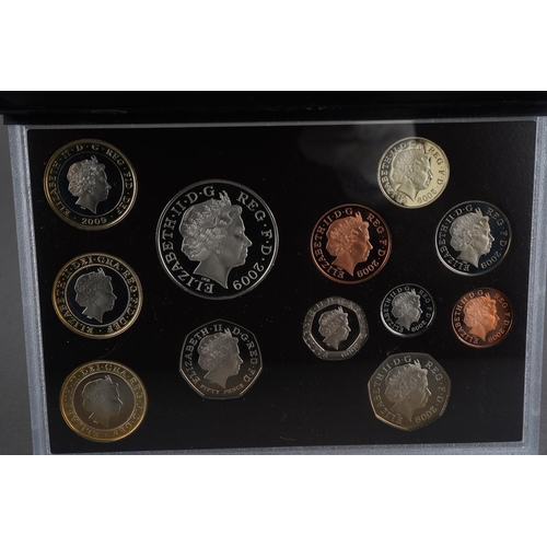 315 - The Royal Mint, The 2009 UK Proof Coin Set, to include the Kew Gardens 50p, with booklet in black le... 