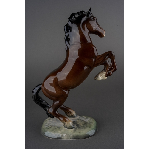A Beswick Welsh Cob (rearing), second version, brown gloss, model no ...
