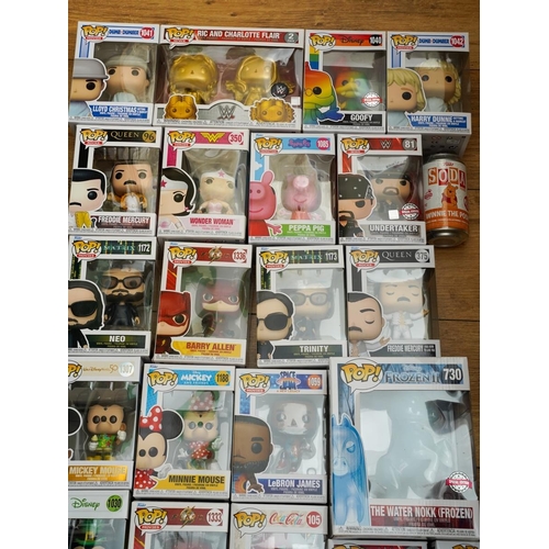Two boxes containing thirty one various Funko Pop vinyl figures in ...