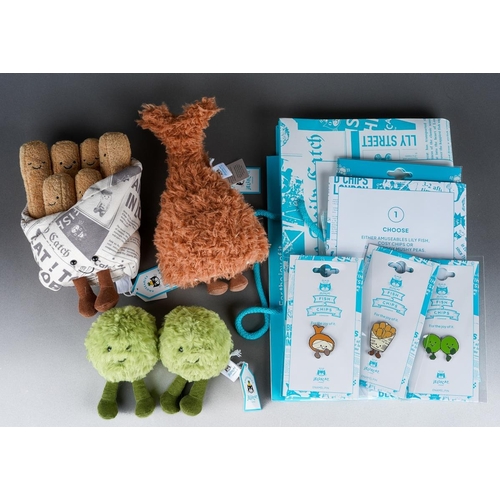 26 - A Jellycat London Exclusive to Selfridges Fish & Chips set of Amuseables Lily Fish, Cosy Chips and D... 