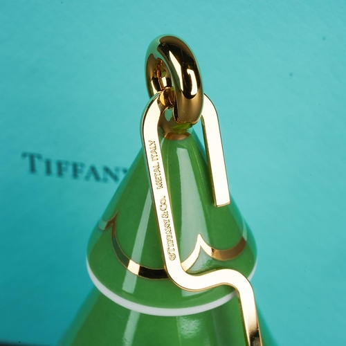 54 - A boxed Tiffany & Co Japanese porcelain Christmas Tree bauble, height 9.5cm approx, comes with Tiffa... 