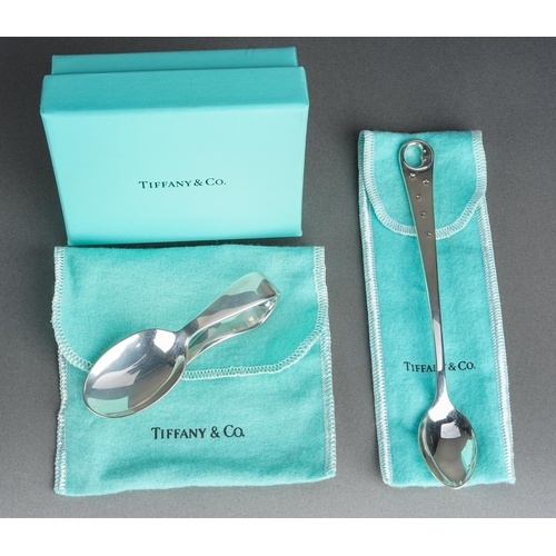 59 - Two Tiffany & Co silver spoons, comprising a boxed baby's feeding spoon, stamped 
