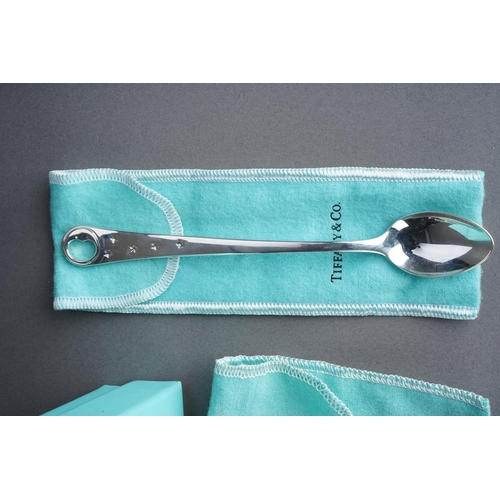 59 - Two Tiffany & Co silver spoons, comprising a boxed baby's feeding spoon, stamped 