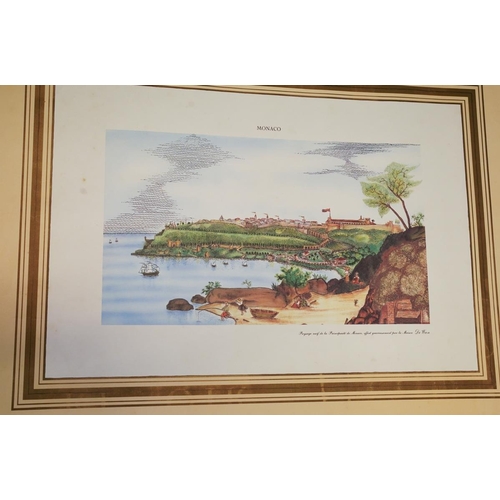 224 - Collection of artwork to include miniatures, etchings, and prints. ( 1 box and a large ar folder)