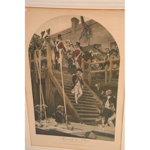 398 - After A.C. Gow RA, titled Fair well to Nelson, hand tinted printed, mounted, framed and glazed, Imag... 