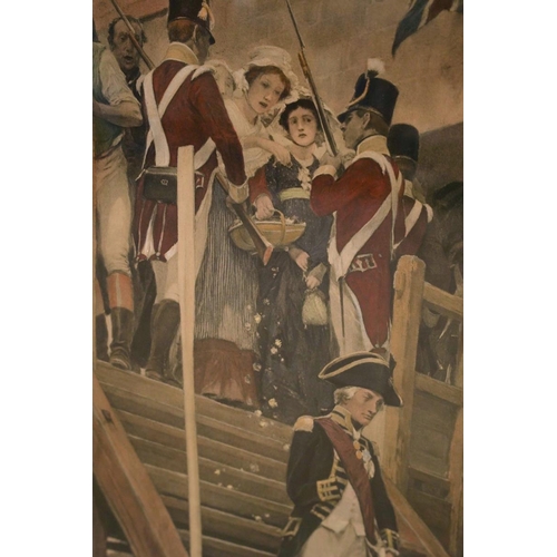 398 - After A.C. Gow RA, titled Fair well to Nelson, hand tinted printed, mounted, framed and glazed, Imag... 