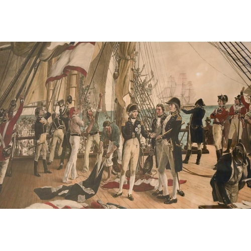 399 - AFTER THOMAS DAVIDSON, (Act. 1863-1903, BRITISH)
Nelson's Last Signal at Trafalgar, hand coloured pr... 