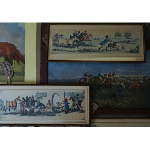 432 - A set of 4 19th century hand coloured hare coursing prints in gilt metal frames after R. Pollard ( i... 