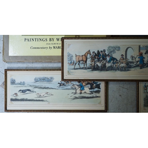 432 - A set of 4 19th century hand coloured hare coursing prints in gilt metal frames after R. Pollard ( i... 