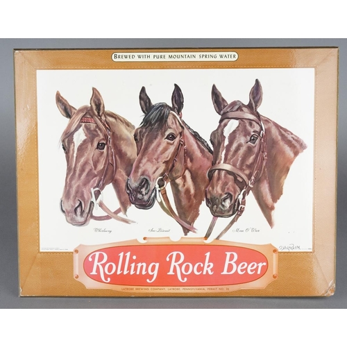 433 - Rolling Rock beer advertisement featuring racehorses Whirlaway, See Biscuit and Man O War,
counterto... 