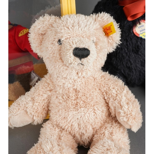 A Steiff Commemorative 1959-2009 Replica Black Bear with red ribbon ...