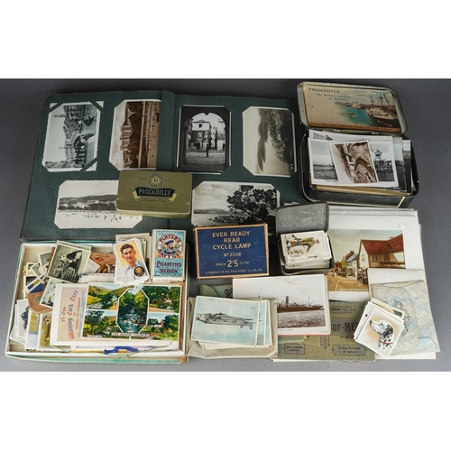 501 - Assorted early 20th Century postcards mainly French topographical, loose and in album some pages dat... 