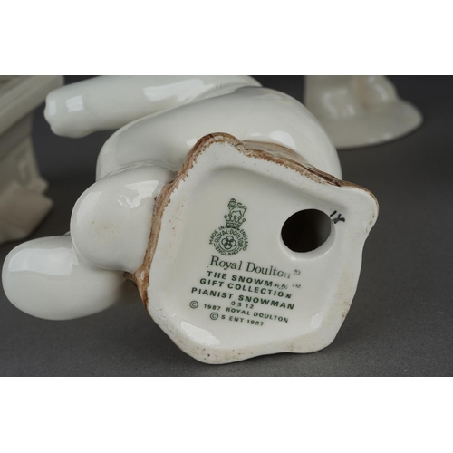 524 - Eight Royal Doulton Snowman band figures from The Snowman Gift Collection including Pianist, Drummer... 
