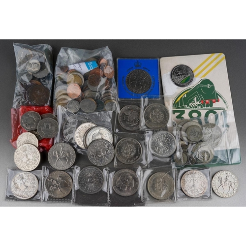 526 - Pre 1947 silver coins (246 grams approx) 
6 x £5 crowns 
Australian 3801 Legend of Steam 50 cent coi... 