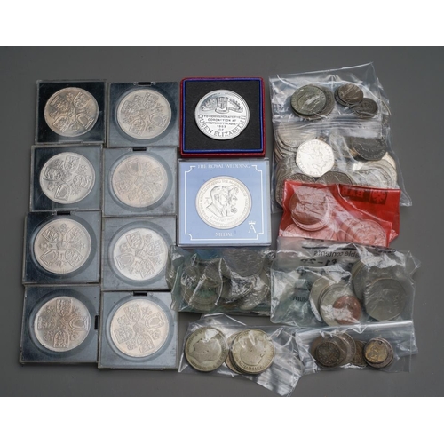 527 - Pre 1947 silver coins (65 grams approx) Pre 1920 silver coins (33.5 grams approx) Mixed foreign silv... 