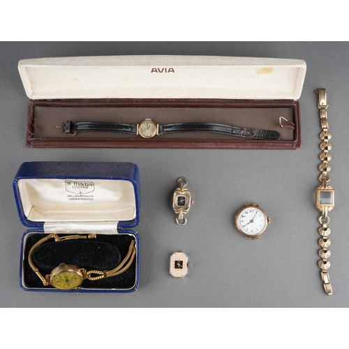 529 - A collection of ladies watches to include 9 ct ladies watch ( approx. 15g), 9 ct gold  Avia watch ( ... 