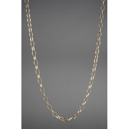 540 - A 9ct gold necklace. Designed as a 9ct yellow gold chain, 9ct gold import marks for London, approx l... 