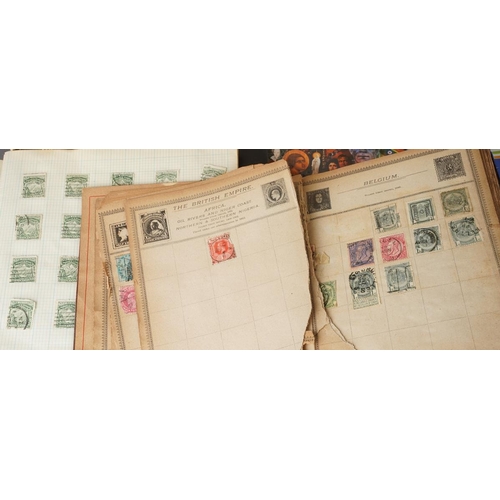 697 - A collection of various stamps to include some in albums and some loose to include sheets of Isle of... 
