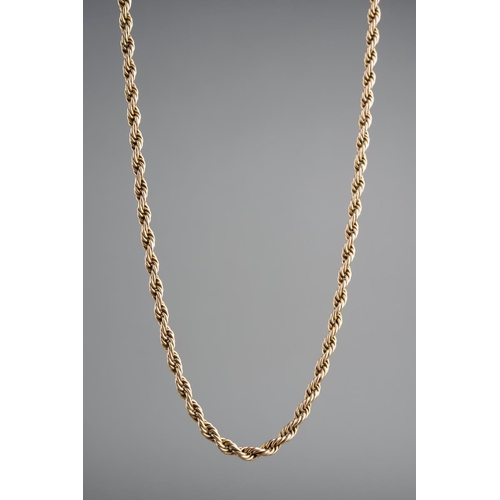 742 - A 9ct gold rope twist necklace. Stamped 9ct to chain, approx length 442mms, approx gross weight 4.8 ... 