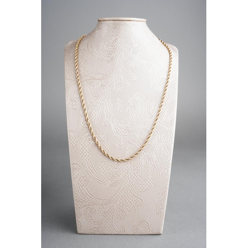 742 - A 9ct gold rope twist necklace. Stamped 9ct to chain, approx length 442mms, approx gross weight 4.8 ... 