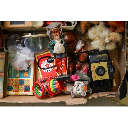 997 - Assorted vintage toys including loose Matchbox cars, trucks and vans, H.C.F Basil Brush, a felt mous... 
