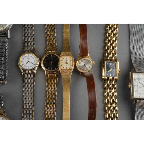 1045 - Collection of ladies and mens watches to include Excalibur, Geneve, Sekonda, Citizen etc. ( 1 bag)