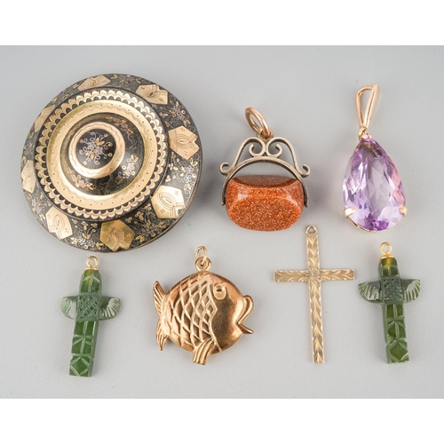 1054 - A collection of late 19th century to modern jewellery. To include a late 19th century pique tortoise... 