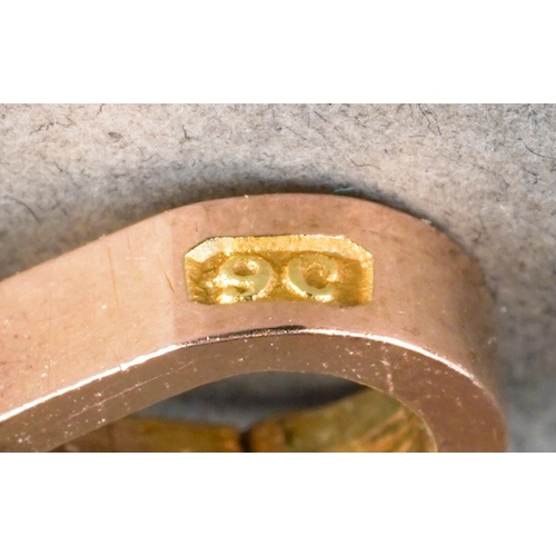 1062 - An antique long guard chain. The plain polished chain with trombone link spacers, to the lobster cla... 